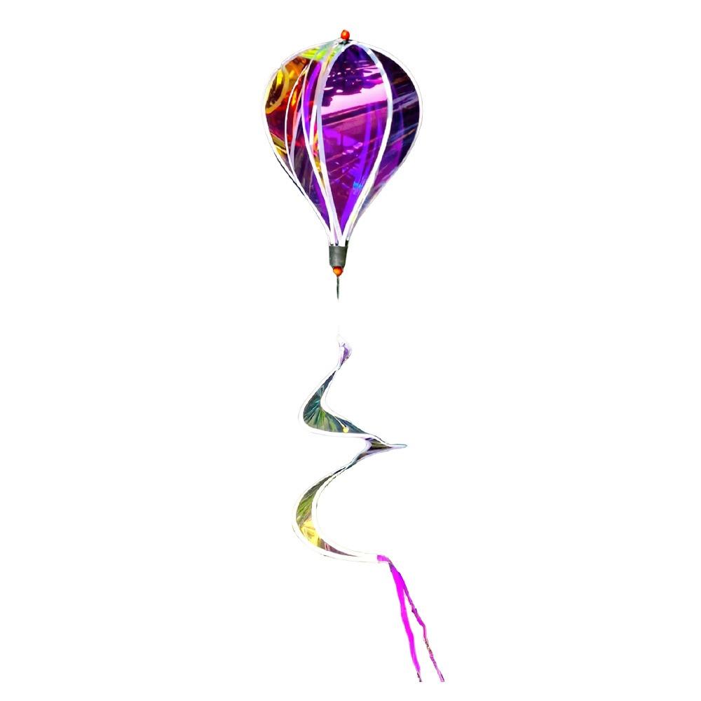 

Giant Size Hot Air Balloon Spinners Plastic Material Color-changing Film Wind Spinners Rainbow Colors Striped Tie Dye Pinwheels фіолетовий