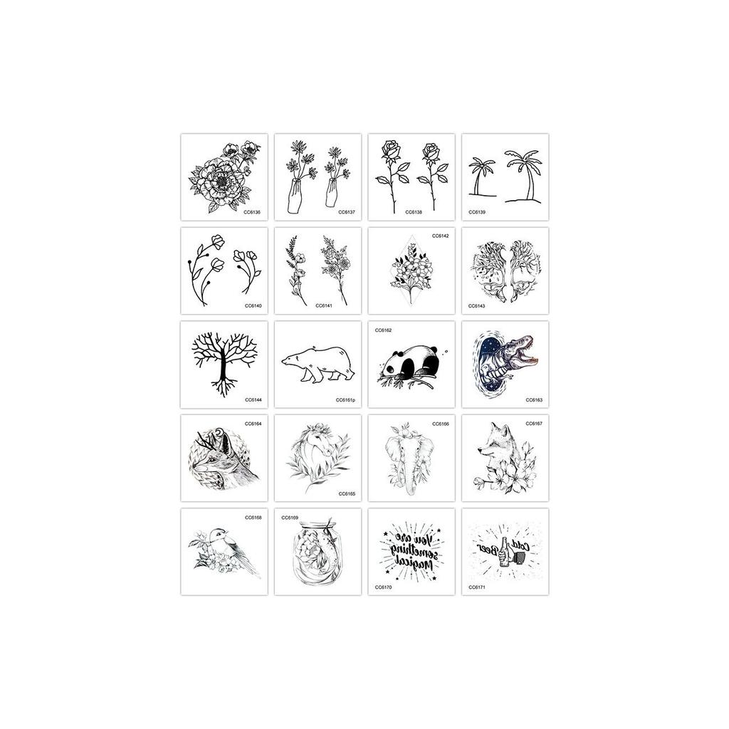 20/2 Sets wasserdichte, aber entfernbare temporäre Tattoos süße Haustier Tiere Blumen