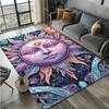 Mysterious Sun Design Area Rug, Crystal Velvet Polyester Carpet for Living Room, Bedroom, Non-Slip Home Decor Floor Mat