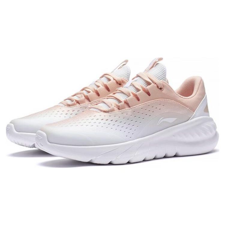 Li Ning Eazgo Durable Breathable Low Top Running Shoes Women sneaker White Pink ARST036-4