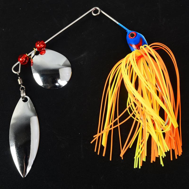 5pcs Bearded Lure 14.5g Composite Rotating Sequin Anti-Snag for Blackfish Fishing Lure