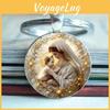 Blessed Virgin Mary Aluminum Round Keychain Gift For Religious Jewelry Collectors