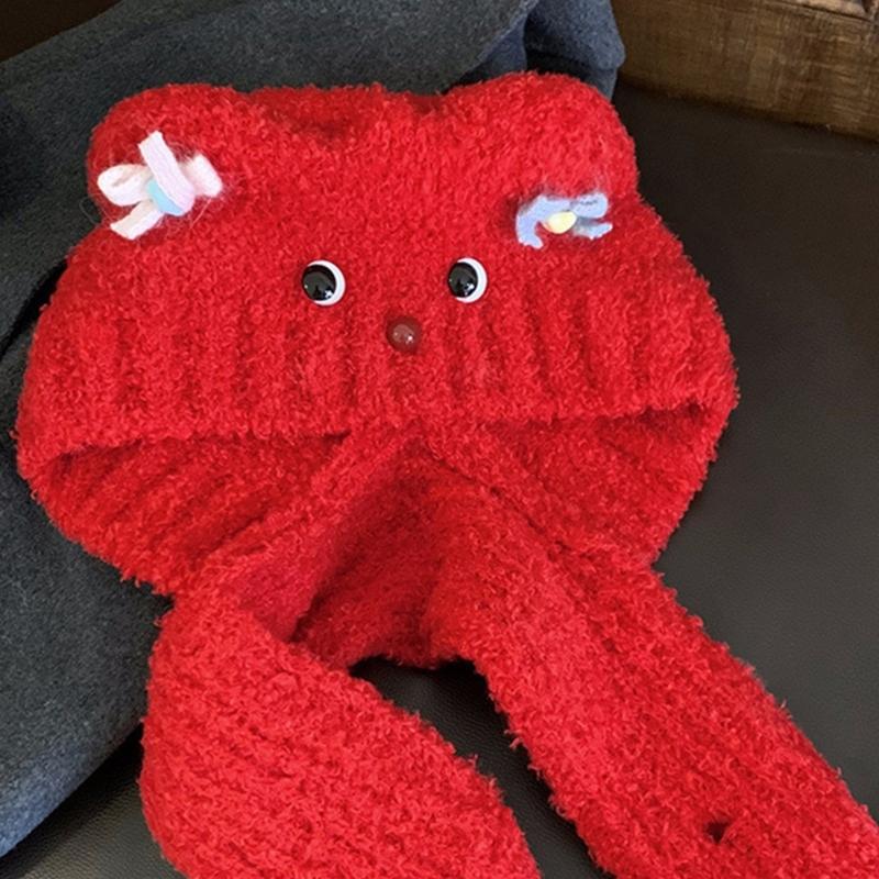 Bear Ears Hat Outdoor Ear Protecting Hat Travel Essential Hat Snowmen Hat for Cold Weather