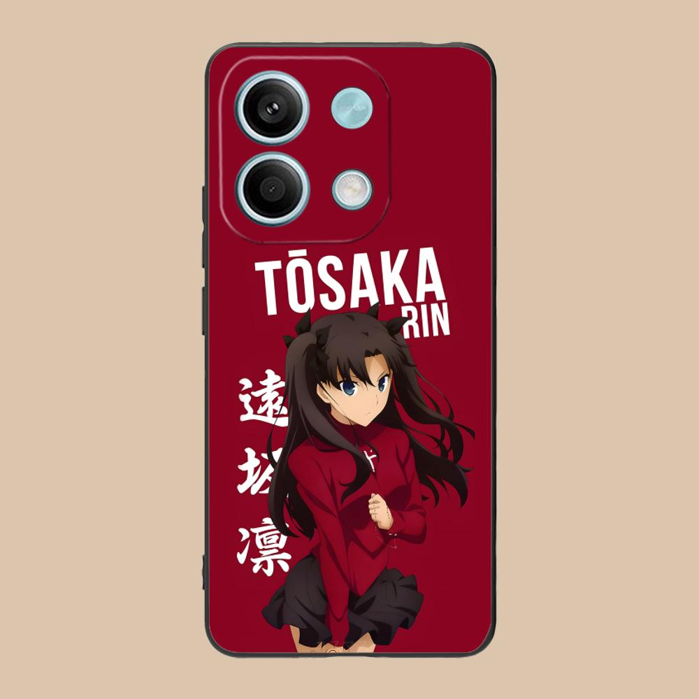 Fate Rin Tohsaka Phone Case for Xiaomi POCO M6 M5 M4 M3 X7 X6 X5 X4 X3 F6 F5 F4 Pro GT 5G Black Smartphone Cover Cellphones