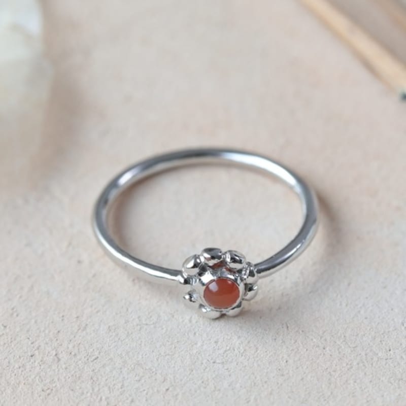 BELLOOGGI Fire Opal Flower Ring