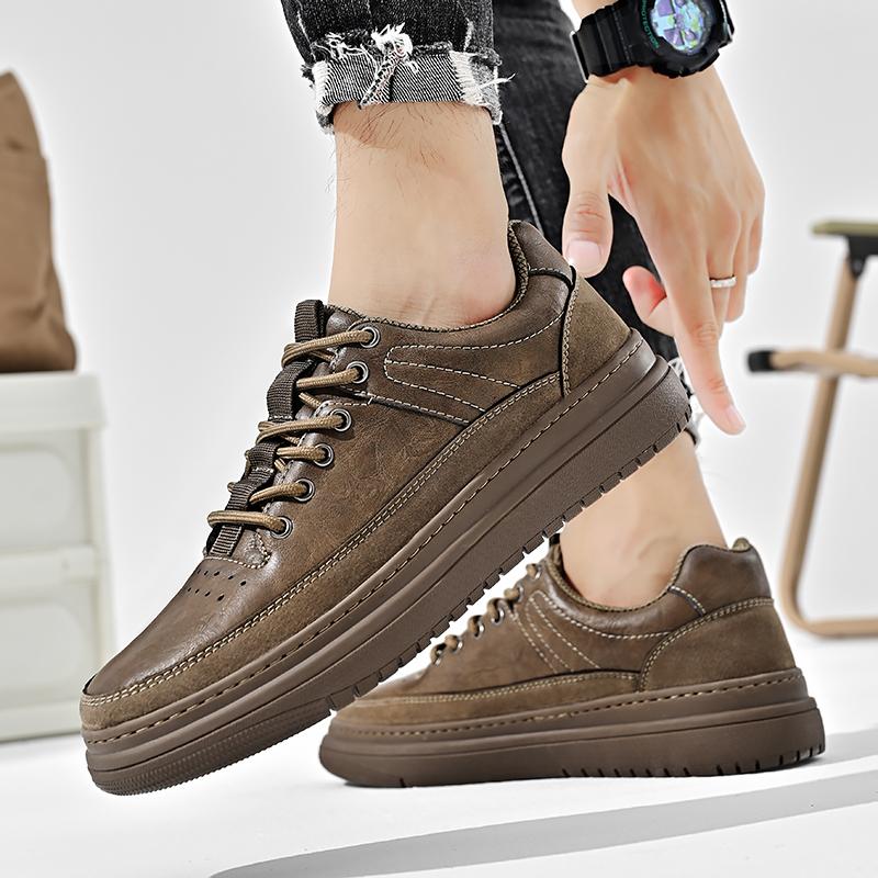 Fashion Leisure Walk Man School Footwear Fashion Brand Leather Vulcanize Shoes Trainers Hot Sale Casual Shoes Outdoor Men's Sneakers