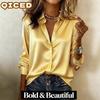Women's Fashion Casual Long Sleeve POLO Neck Blouses & Shirts