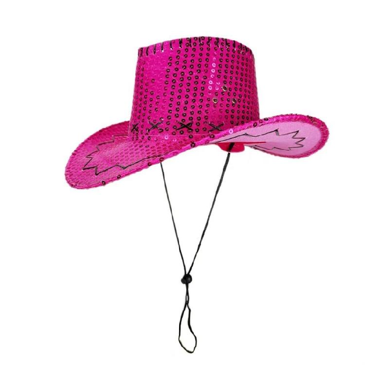 Auffällige Cowboyhüte für Karneval Themenveranstaltungen Pailletten Leichtes Partyaccessoire Bequem zu tragen