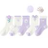 5 Pairs Cotton Childrens Mesh Socks Soft Thin Summer Sock Kids Baby Candy Sock Girls Breathable Flower Casual Cute Socken