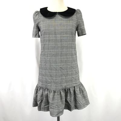 JILL STUART Kurzarmkleid Damen S Grau Glencheck(GEBRAUCHT)