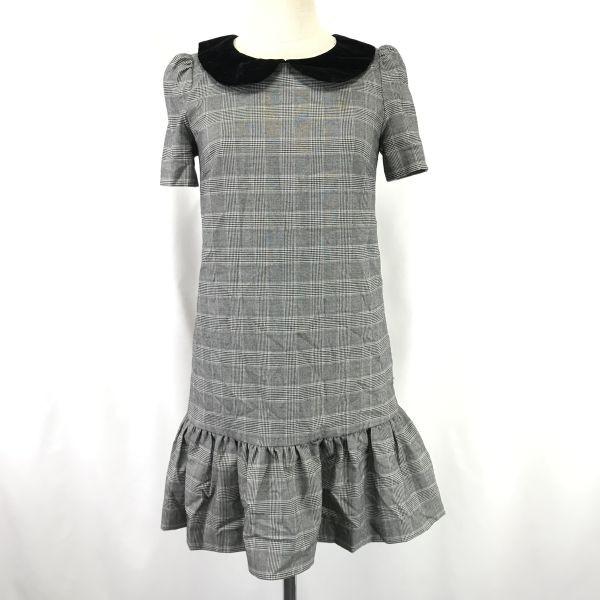 JILL STUART Short Sleeve Dress Women’s S Gray Glen Check