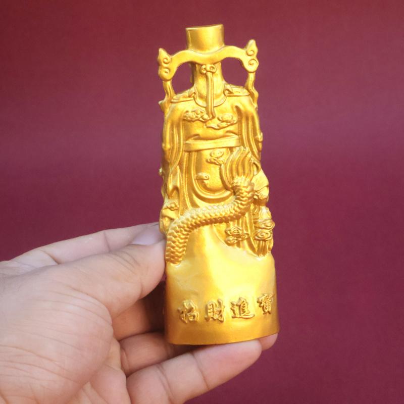 Gold-Plated Wealth God Buddha Statue Ornament for Home and Shop Worship Ruyi Bodhisattva Metal Craft Gift Wholesale