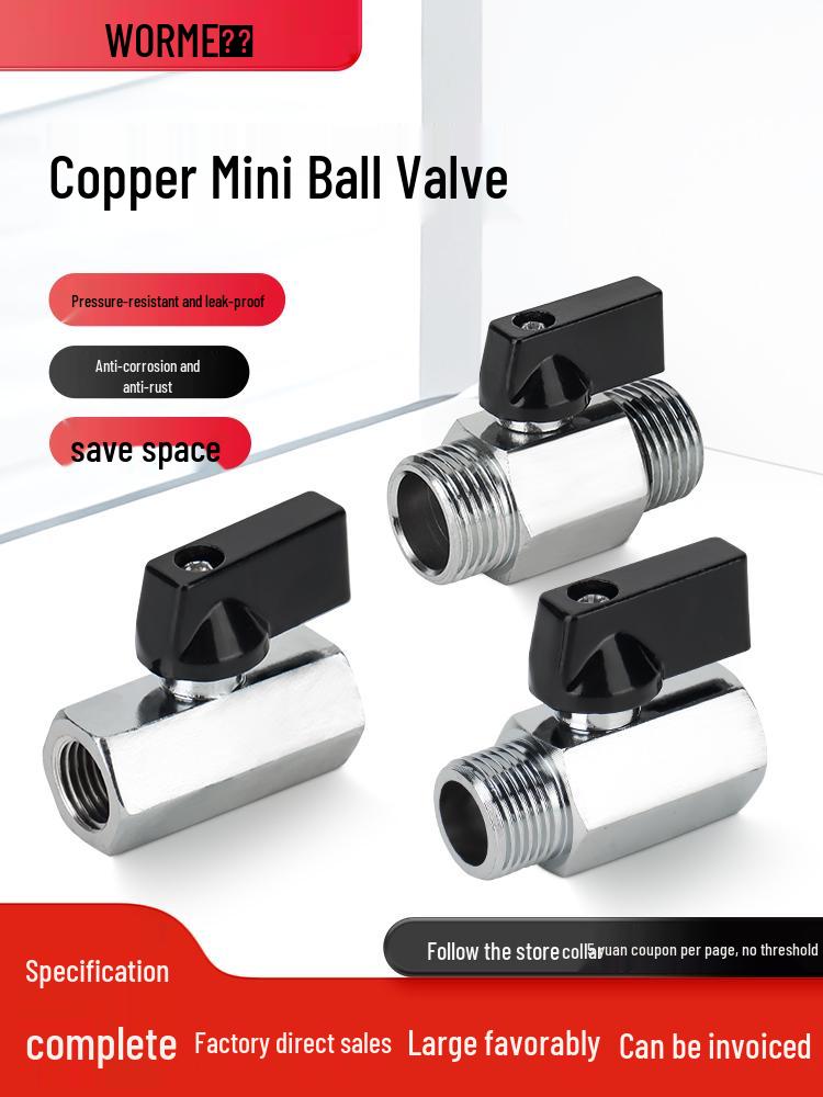 Brass Mini Ball Valve Pneumatic Switch with Internal/External Threads 1/2" or 3/4" Male Thread Manual Switch