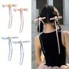 2 Stück Haarnadel Satinband Schleife Rosenblüte Dekor Haarspange Fester Halt Niedriger Pferdeschwanz Haarnadel Tägliches Pendeln Haaraccessoire