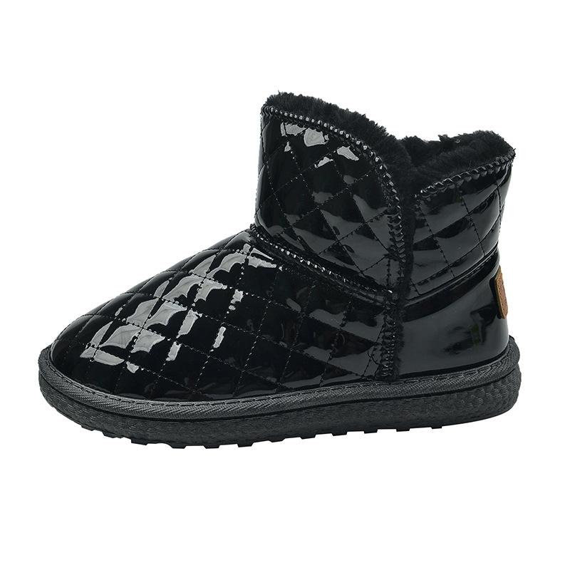 Thick-soled snow boots women's fur integrated 2025 new Zhou Dongyu same short tube winter velvet thickened cotton shoes