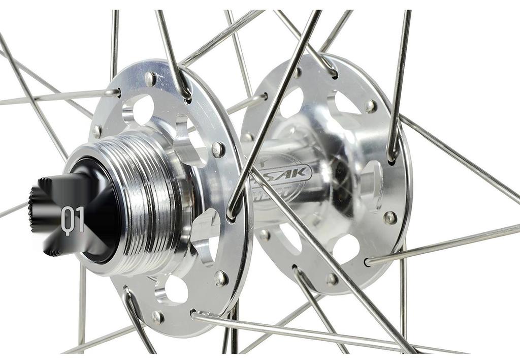 700C Fixed Gear Track Wheelset: Front & Rear Bearing Hubs, Single Speed Freewheel & Backpedal Capability.
