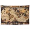 Retro World Map Digital Printing Polyester Wall Hanging Tapestry Decorative Living Room Bedrooms Office Background Gift