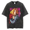 Hot Sale Mustang Roy Anime Fullmetal Alchemist Graphic Print T-Shirt Men Women Harajuku Hip Hop Vintage Washed Cotton Oversized Top Summer New Tee