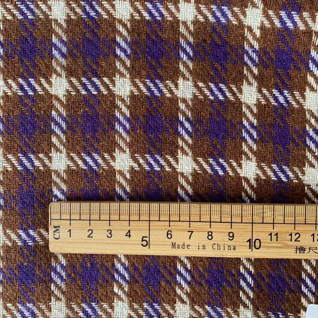 Full Season 5wool 500g/m Twill Check Gold Silk Fabric Women s Skirt Hat Wool Fabric and Home Carpet Fabric