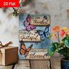Vintage Metal Sign Butterfly Wall Decor Motivational Quote Rustic Iron Poster for Home Office