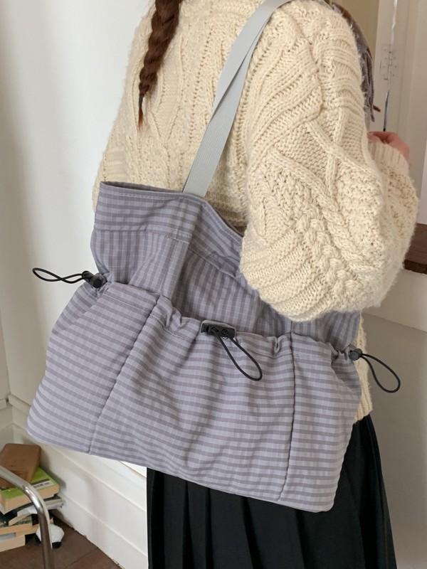 Nylon Tote Bag With Stitching For Casual Urban Daily Use