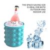Portable Silicone Ice Bucket With Lid Ice Cube Maker Mold Wine Cooler Beer Whiskey Freeze Space Saving Home Bar Kitchen Tools