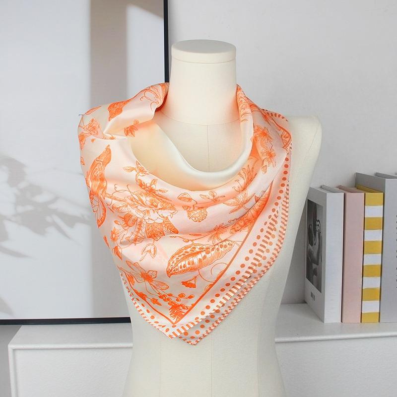 

68Cm Cat Print Scarf Polyester Fiber For All Seasons Scarf For Women Fashionable And Versatile Neck Gaiter Shawl Hijab