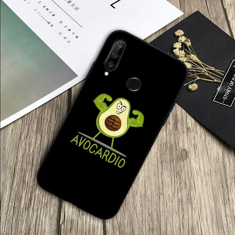 Cute Cartoon Avocado Fitness For Huawei Nova 8i 11i 12i 12s 9 10 SE Y60 Y70 Y90 Y72 Y73 Y61 Y91 P60 Pro P30 P40 Lite Case