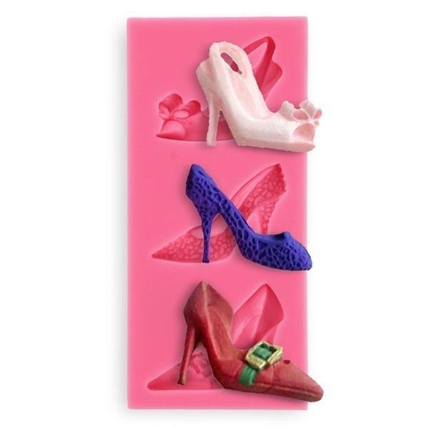 Commodity Chocolate Heels 3d Fondant Mold Decoration Shoe Mold Lady Wedding Cake Decoration Mould Silicone Cak