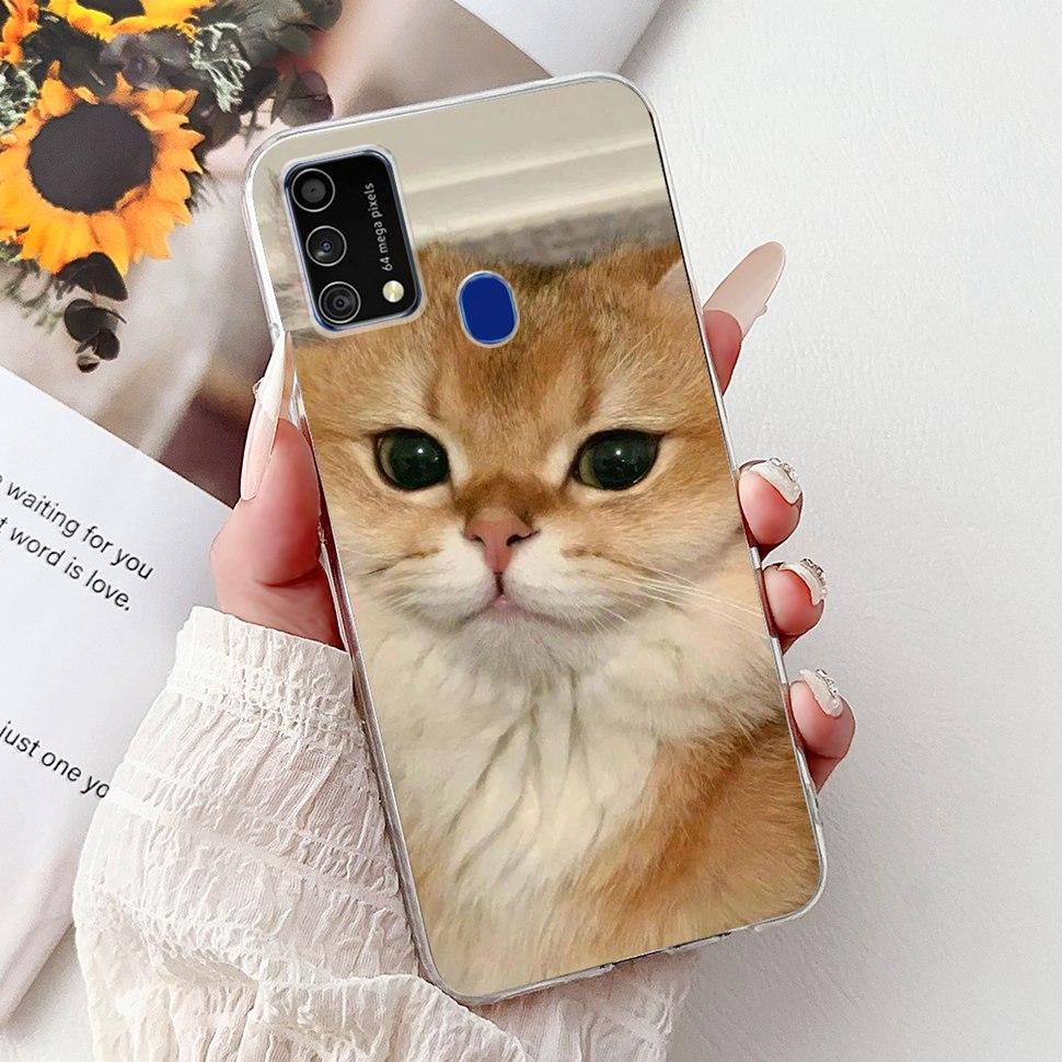Cute Cat Caroon Cover For Samsung Galaxy A21s Case Soft Silicone Fundas Phone Cases For Samsung A 21s  A21s SM-A217F Full Bumper