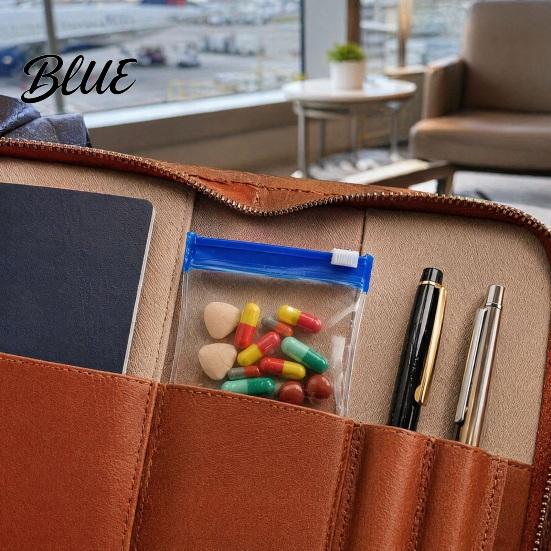 Small Zipper Storage Bag Slide Lock Medicine Bags Compact Travel Pill Pouch Set Accessory Reusable EVA Waterproof Bag for Items Organization