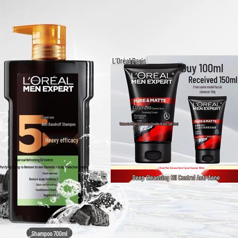 L Oréal Men Expert Shampoo & Volcanic Cleanser Set