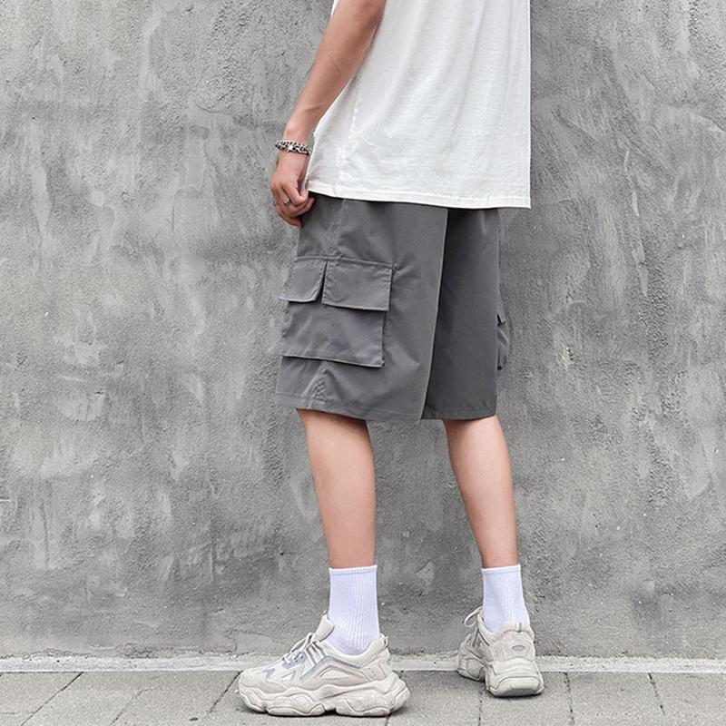 IELGY Cool Hong Kong Style Men's Summer Overalls Shorts Men