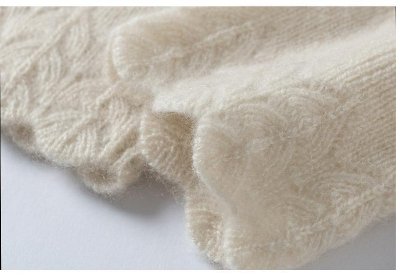 100% Pure Cashmere Fingerless Gloves – Warm, Solid Color, New Fashion Cold Protection