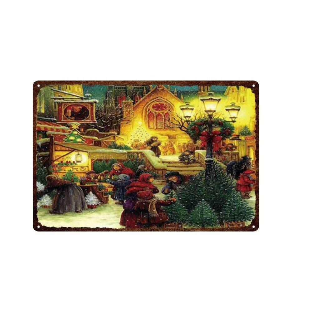 Metal Sign Halloween Cats Pumpkins Wall Decor 20x30 Cm