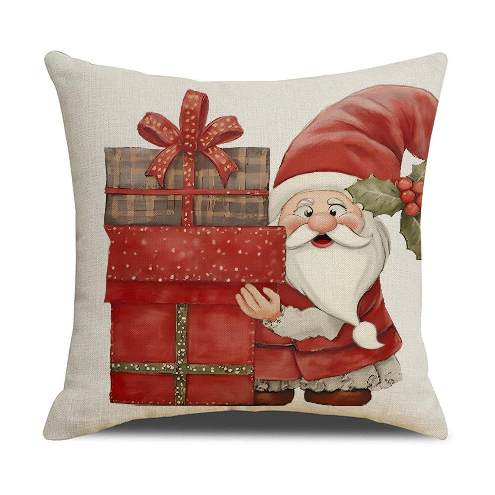 Christmas Printed Pillowcase Polyester Home Sofa Decoration Pillow Festive Atmosphere Cushion