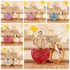 Rhinestones Loveheart Keychain Zinc Zinc Alloy Valentine Love Pendant  Bag Hanging