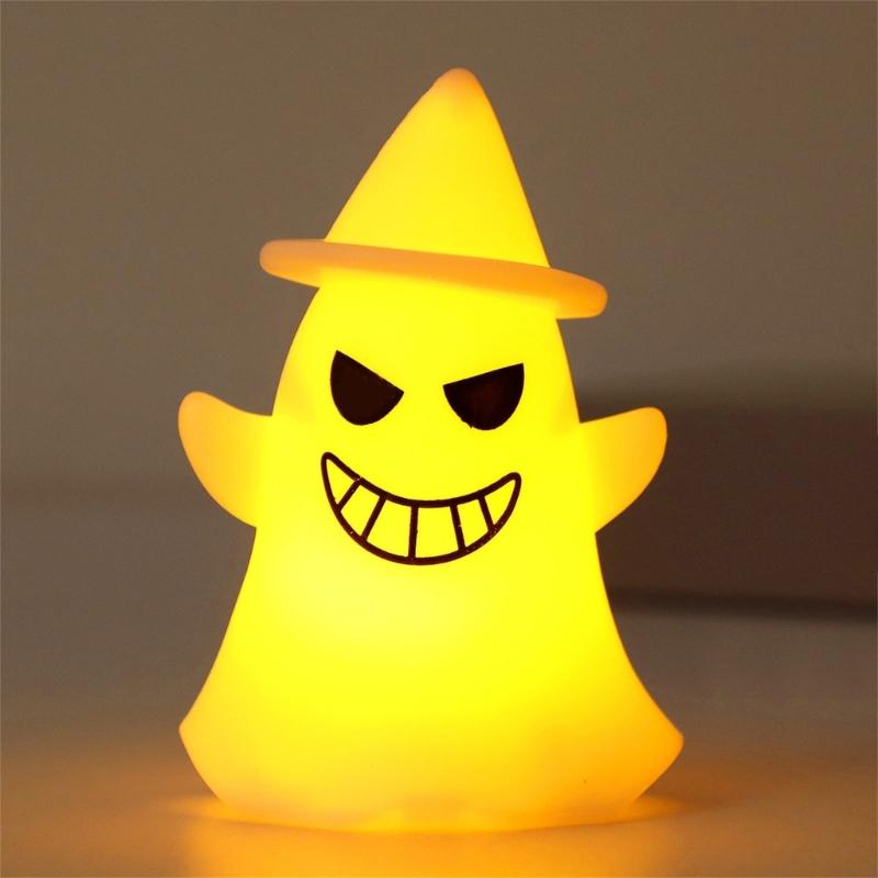 4Pcs Luminated Ghostly Figurine Desk Light Halloween Night Lamp Decoration For Table Mantels Kitchen Countertops Shelf