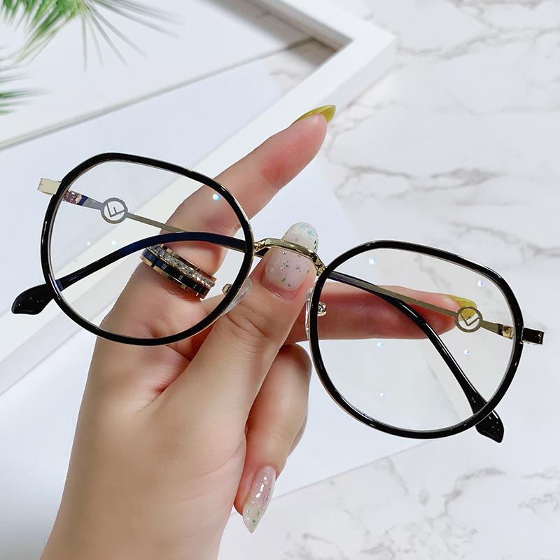 Transparent Computer Glasses alloy Frame Women Men Anti Blue Light Round Eyewear Blocking Glasses Optical Spectacle Eyeglass