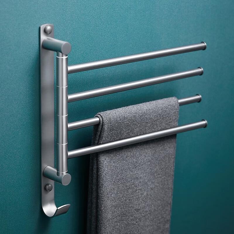 Bathroom Rotating Towel Bar Corner Shelf