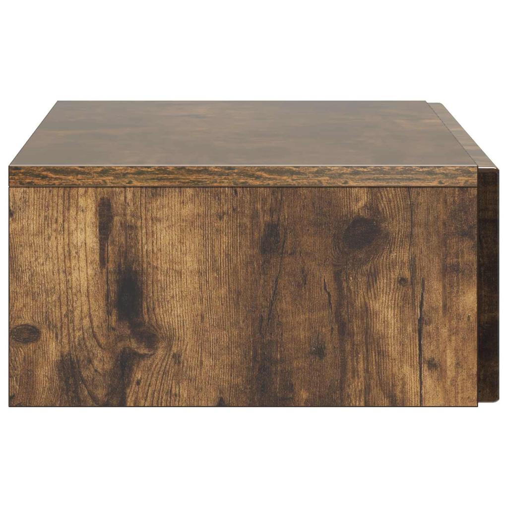 Wall Mounted Side Table Smoked Oak Wood Based Material