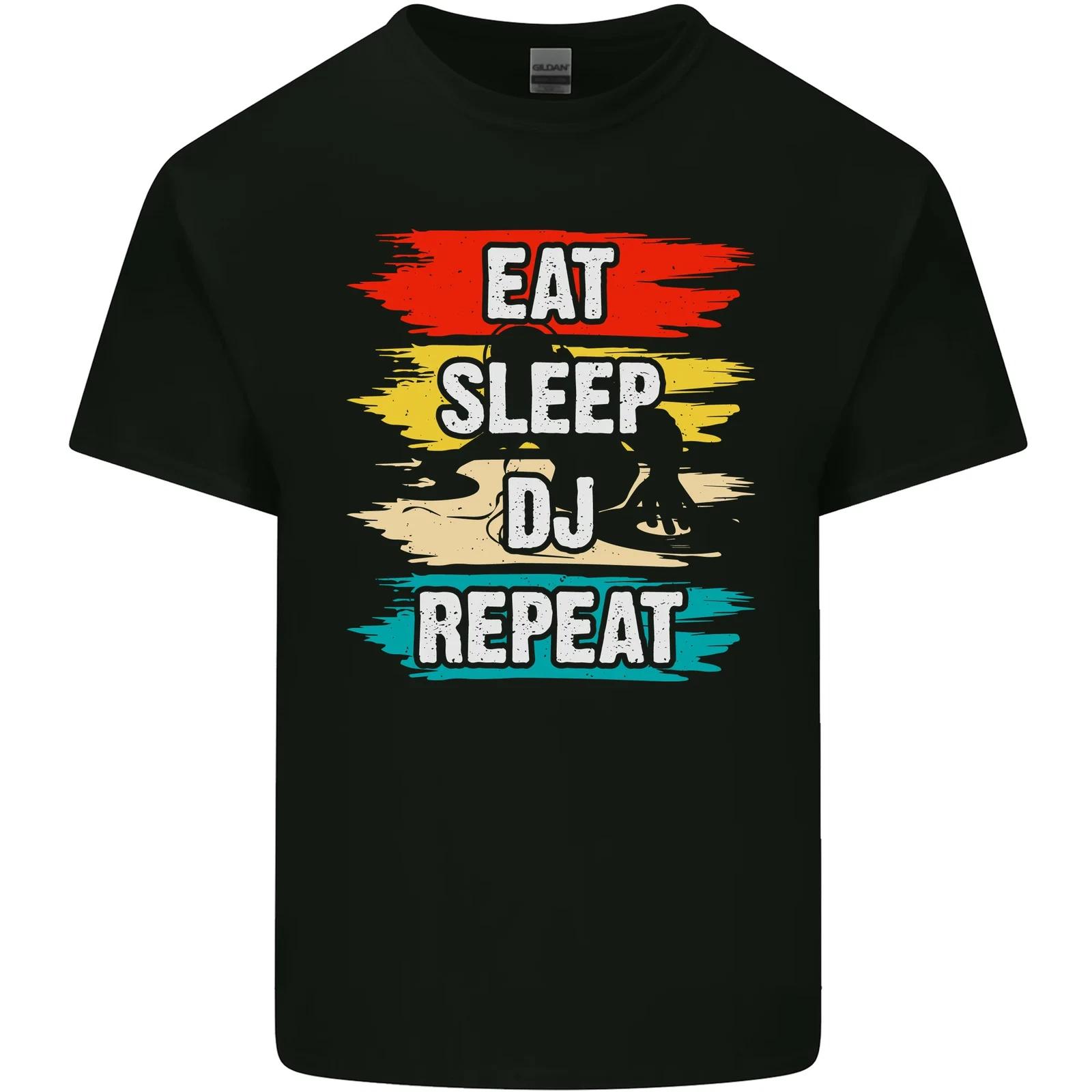Eat Sleep DJ Repeat DJing Music Kids T-Shirt Childrens 3XL