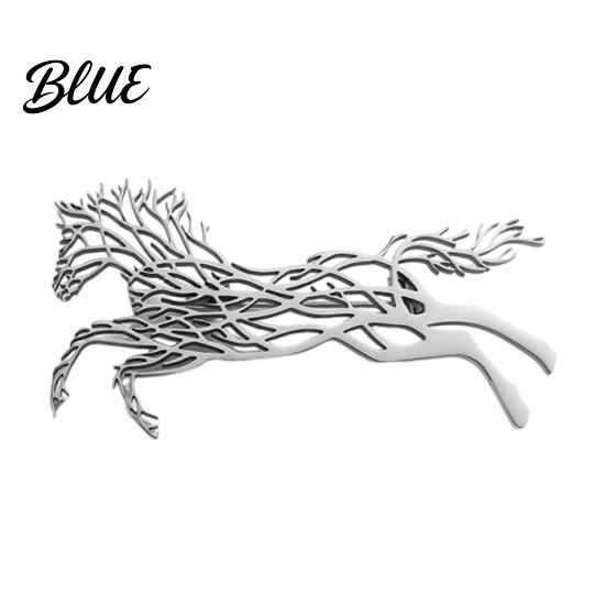 Versatile Horse Design Brooch Galloping Stainless Steel Hollow Pin Jewelry