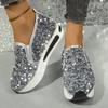 Trendy Brand Shiny Sequin Decorated Fashion Sneakers New Style Women's High Quality Comfortable Thick Sole Casual Women's Shoes