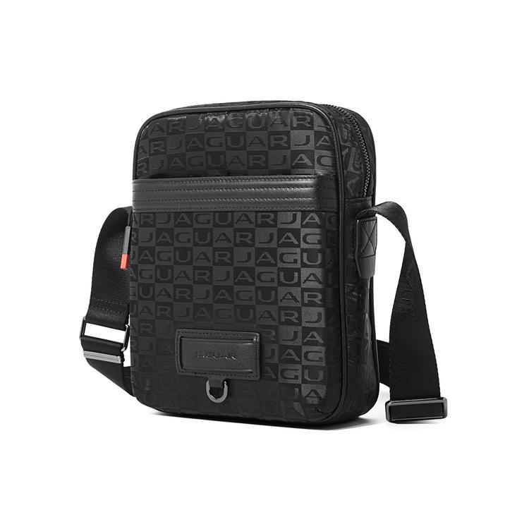 

New JAGUAR Cow Leather With Fabric Shoulder Bag Regular Men s Black JA1T1220031101 19.1*8.1*24.1CM