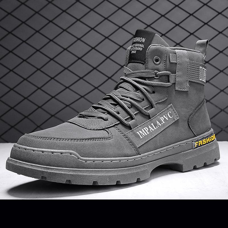 Martin Boots Men's Tooling Boots British Style Autumn and Winter High-top Men's Shoes Trendy Casual Men's Boots New Big Head Shoes