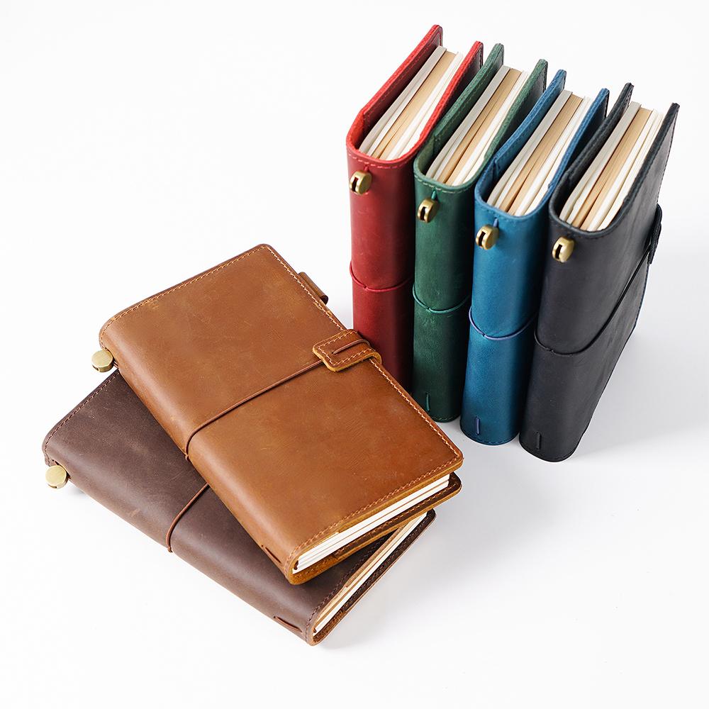 Diario in Vera Pelle di Mucca di Alta Qualità Quaderno Personalizzato di Grande Formato Elastico Cucitura a Sella Copertina Rigida Resistente Autentico