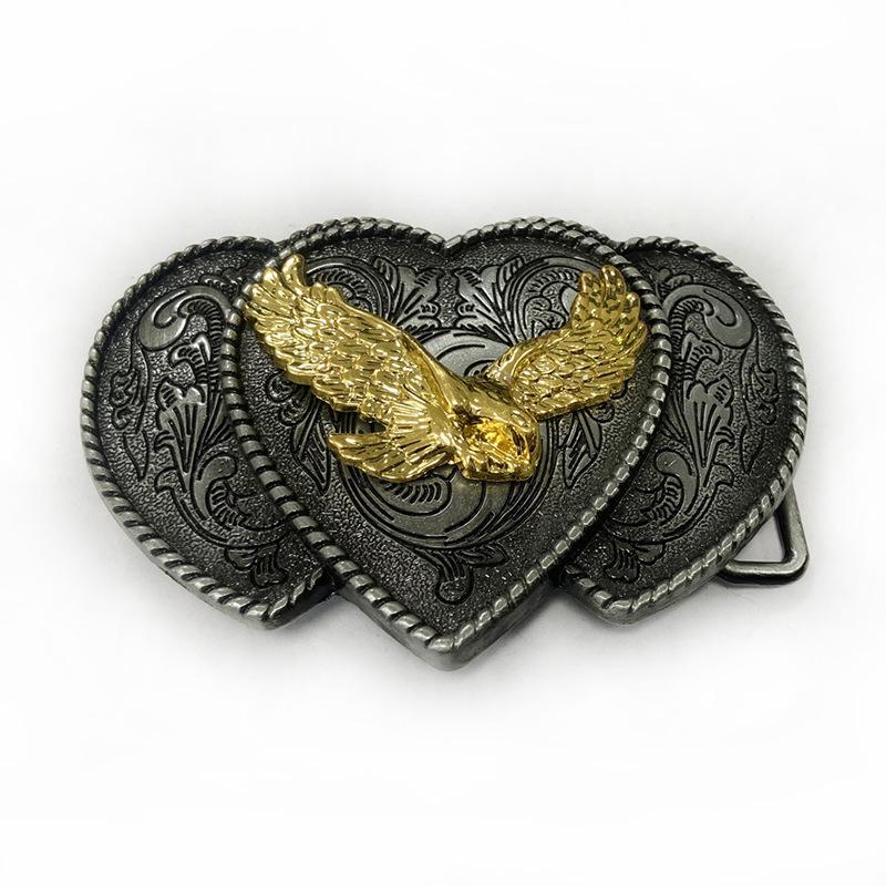 Eagle Punk Alloy Belt Buckle for Men & Women - Fashionable Heart & Animal Design