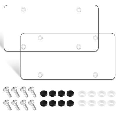 License Plate Protector 2 Pack, Clear License Plate Cover 12.08 * 6.02’’ Universal, Plate Cover For Car Plastics, Car Frame Cover Shield With