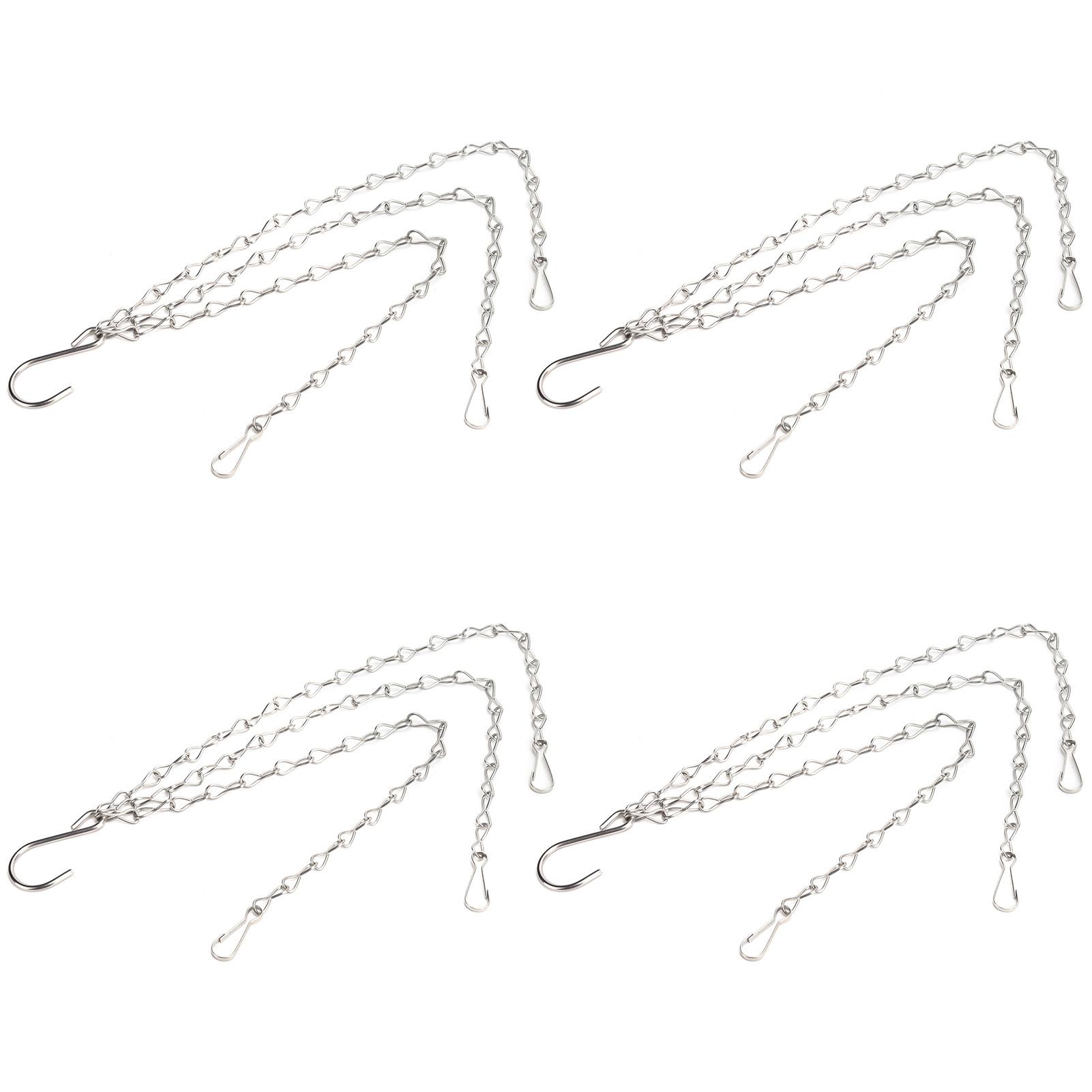 

4Pcs Hanging Chain with Hooks 304 Stainless Steel Garden Flower Pot Plant Hangers Replacement